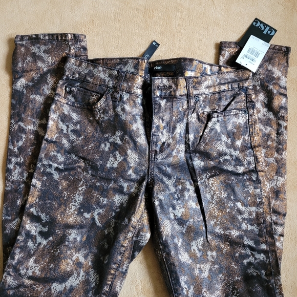 ELSE BRONZE SNAKE SKINNY JEANS SIZE W28 - Picture 12 of 12